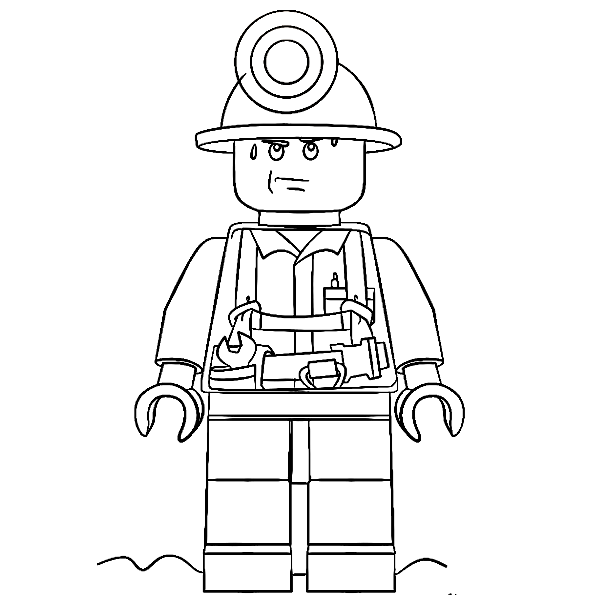 Lego City Mini Figure Miner Coloring Pages