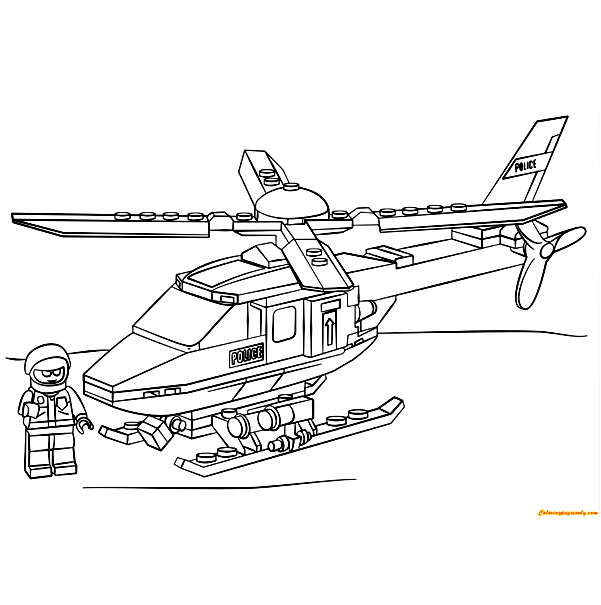 Lego City Police Helicopter Coloring Pages