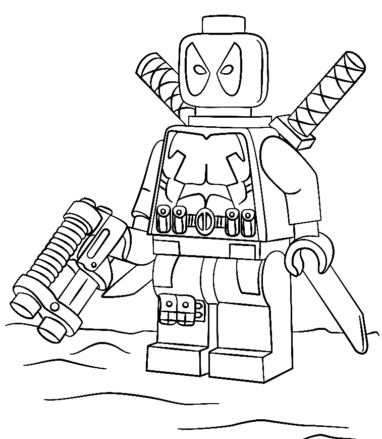 Pagina da colorare di Lego Deadpool