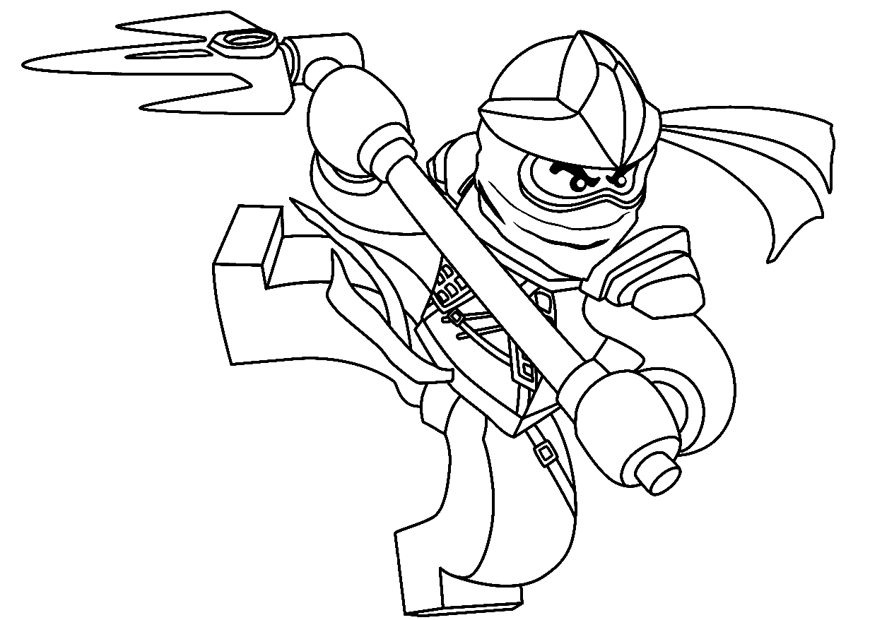 Lego Ninjago Bizarro Cole uses The Golden Tri Scythe Coloring Pages