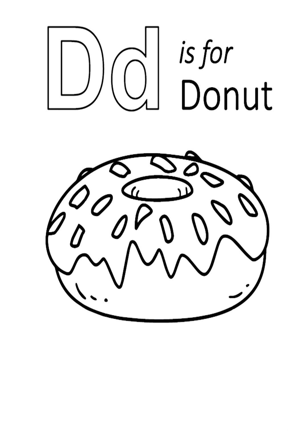 Letter D For Donut Coloring Page Coloring Page