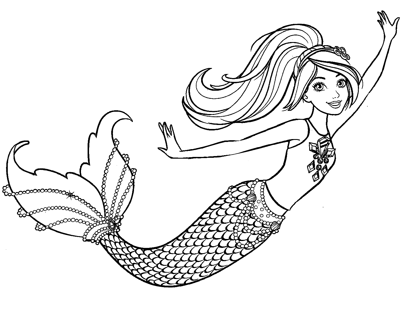 Lovely Barbie Mermaid Coloring Pages
