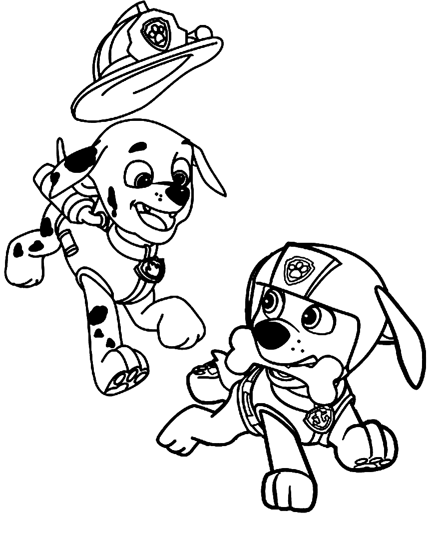 Marshall And Zuma Coloring Page