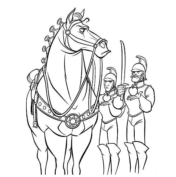 Maximus and royal guards Coloring Page