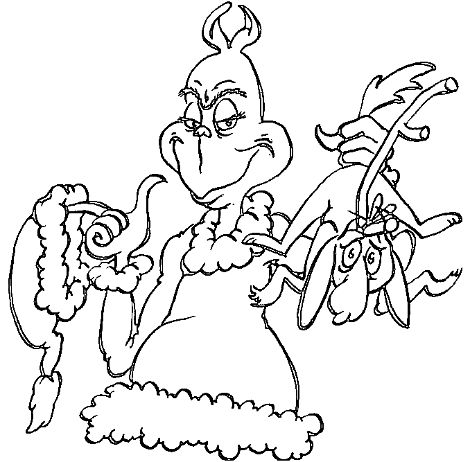 Mean-tempered Grinch Coloring Pages