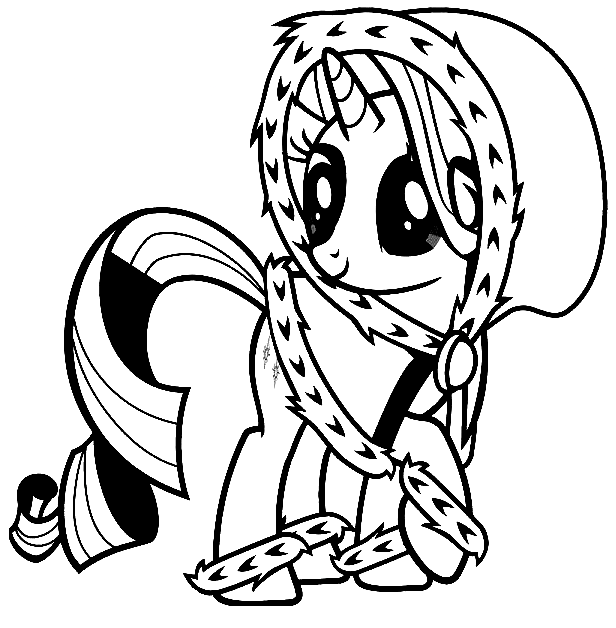 Раскраска Мой маленький пони: Маленькая Рарити