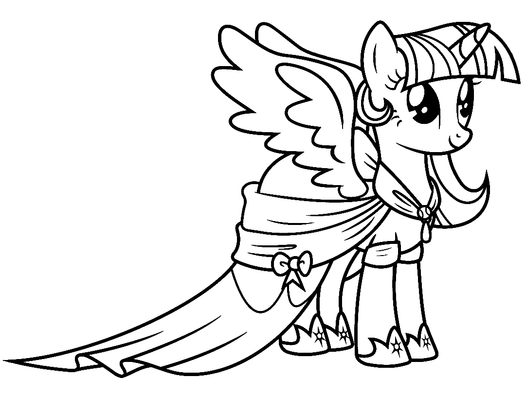 Pagina da colorare di My Little Pony Princess Twilight Sparkle