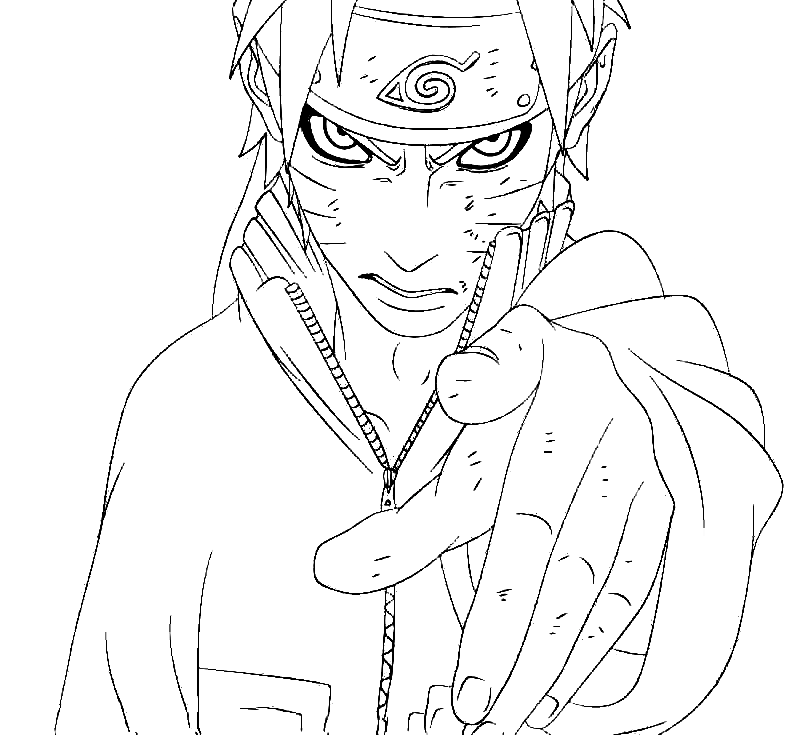 Naruto in Sage Mode points something Coloring Page