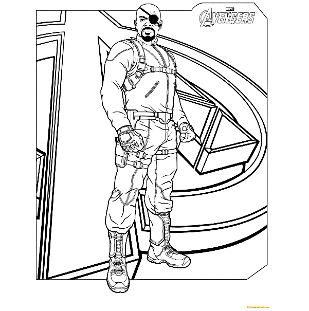 Nick Fury from Avengers Coloring Pages