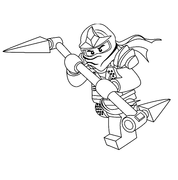 Ninjago Lloyd uses The Double-Bladed Scythe Coloring Pages