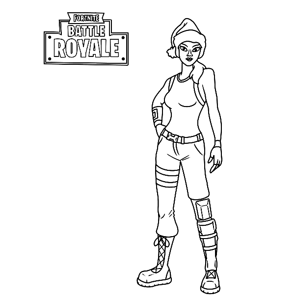 Nog Ops from Fortnite wears a Christmas hat Coloring Pages