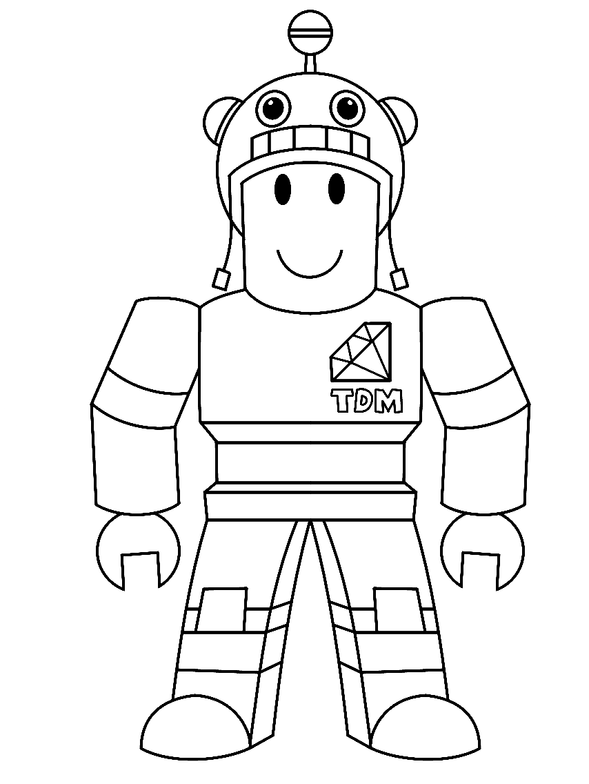 Noob tem boné Robot Beanie da Roblox Coloring Page