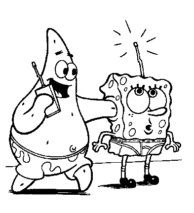 Pagina da colorare di Patrick Star e Spongebob