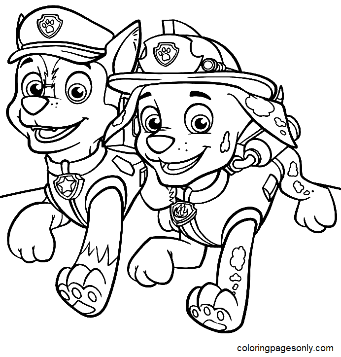 Paw Patrol Marshall And Chase from Chase Paw Patrol