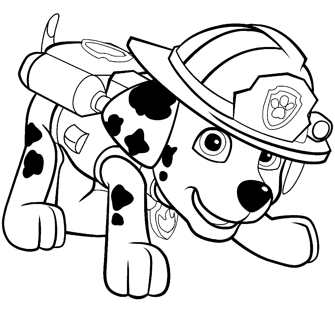 Paw Patrol Marshall Puppy Coloring Page