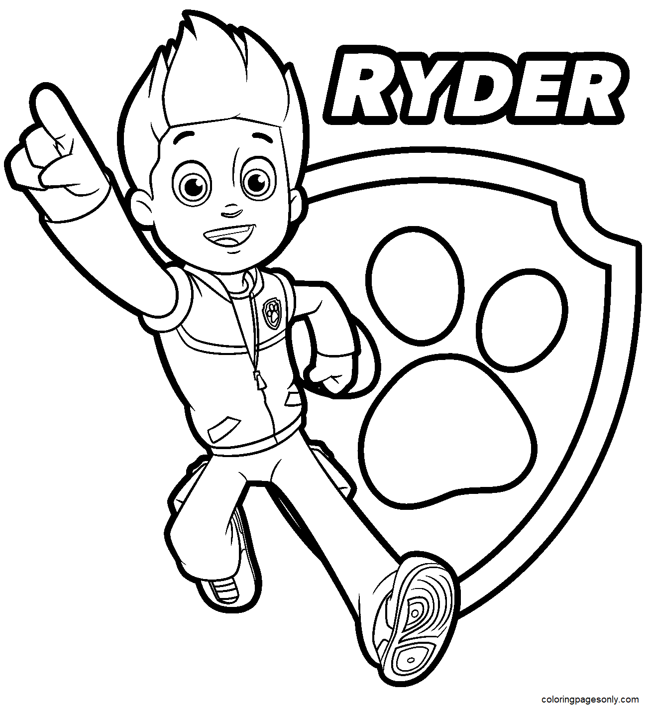 Patrulha Canina Ryder 1 Página para Colorir