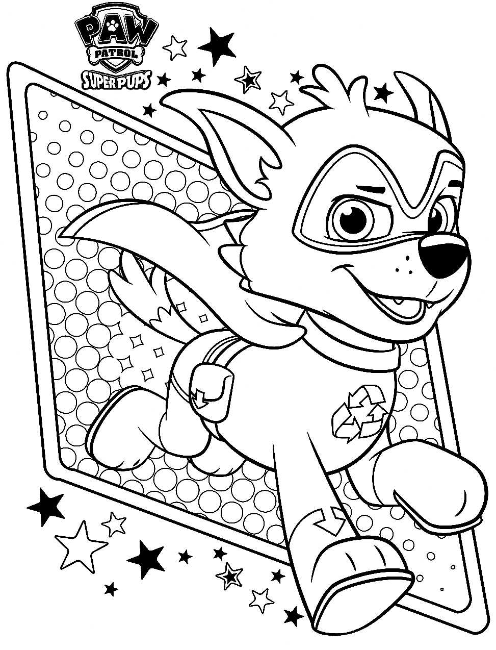 Paw Patrol Super Pups Coloring Page