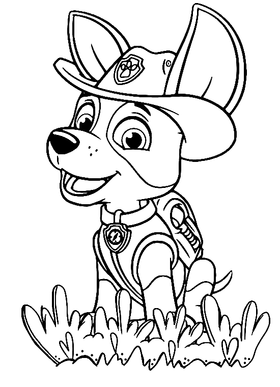 Dibujo para colorear del lindo rastreador de la Patrulla Canina - Dibujos  para colorear imprimir gratis