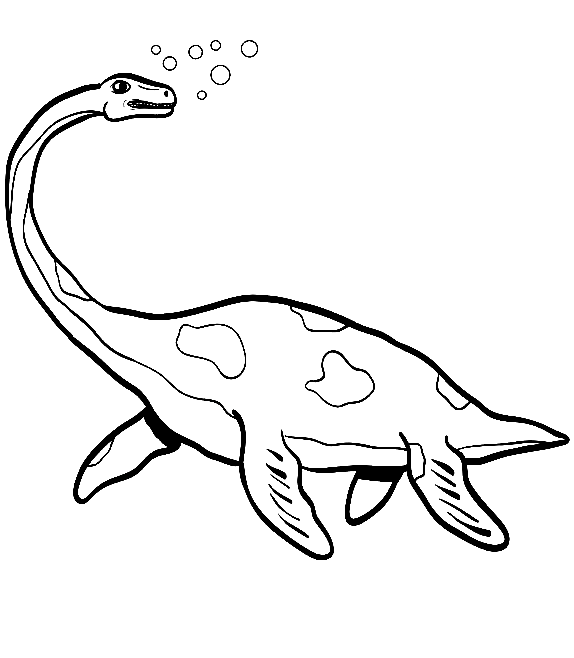 Desenho de Dinossauro Plesiossauro 1 para Colorir
