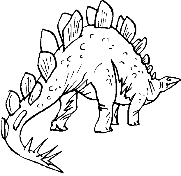 Раскраска Доисторический стегозавр