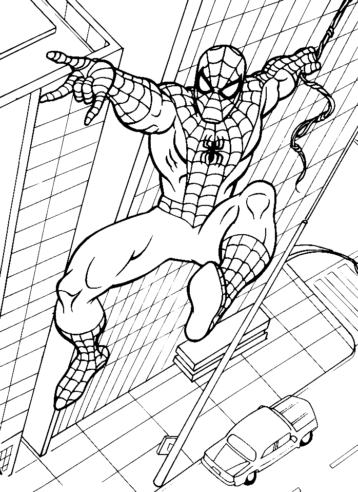Printable SpiderMan for Kids Coloring Page