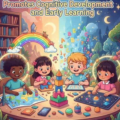 Children engaging with coloring pages and learning tools promoting cognitive development early learning and kids healthy development