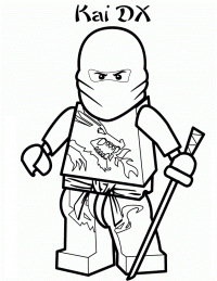 Bizarro Kai and his sword from Ninjago Coloring Page