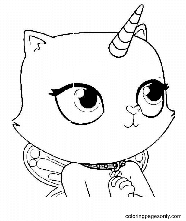 Rainbow Butterfly Unicorn Kitty Coloring Pages