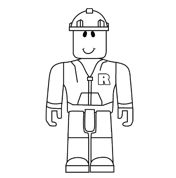 Roblox Builder With Letter R Symbol On Its Hoodie Coloring Pages