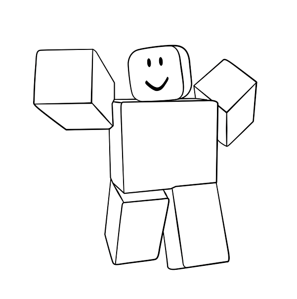 Roblox noob fights render Coloring Pages