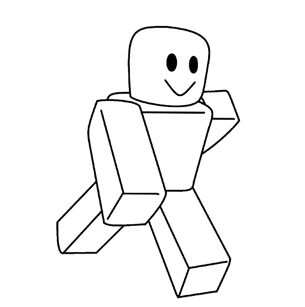 Roblox Noob runs very fast Coloring Pages
