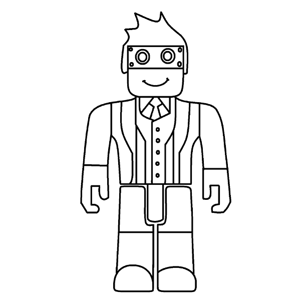 Roblox resident wears glasses Coloring Pages