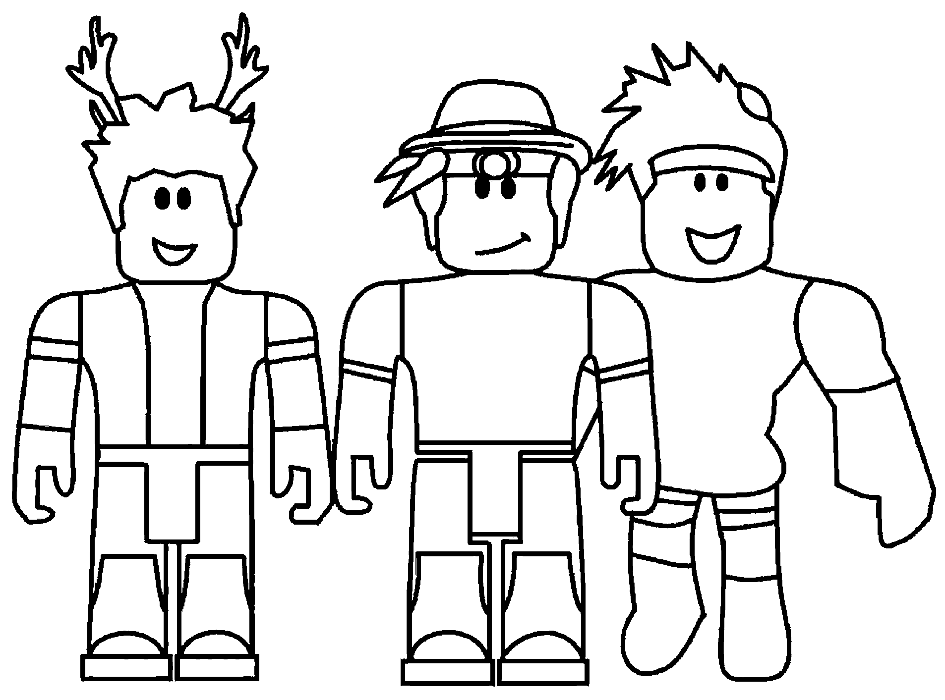 Roblox characters smiling Coloring Page