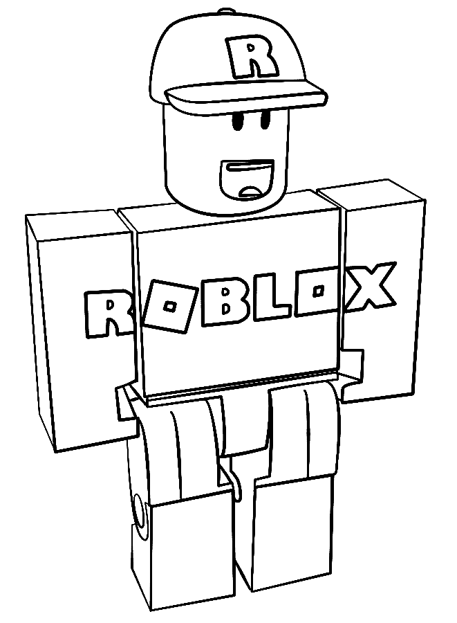 Roblox-Gast bringt eine Kappe mit R-Symbol von Roblox mit