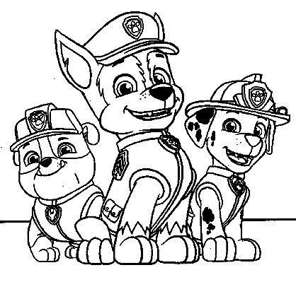 Rubble, Chase, Marshall from Rubble Paw Patrol