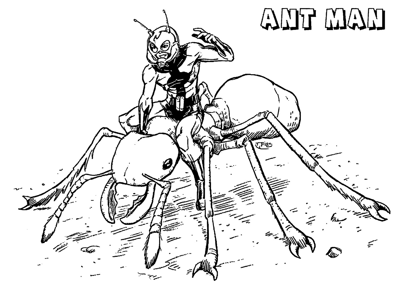 Scott Lang Controls The Ant Details In Ant-man Movie Coloring Pages