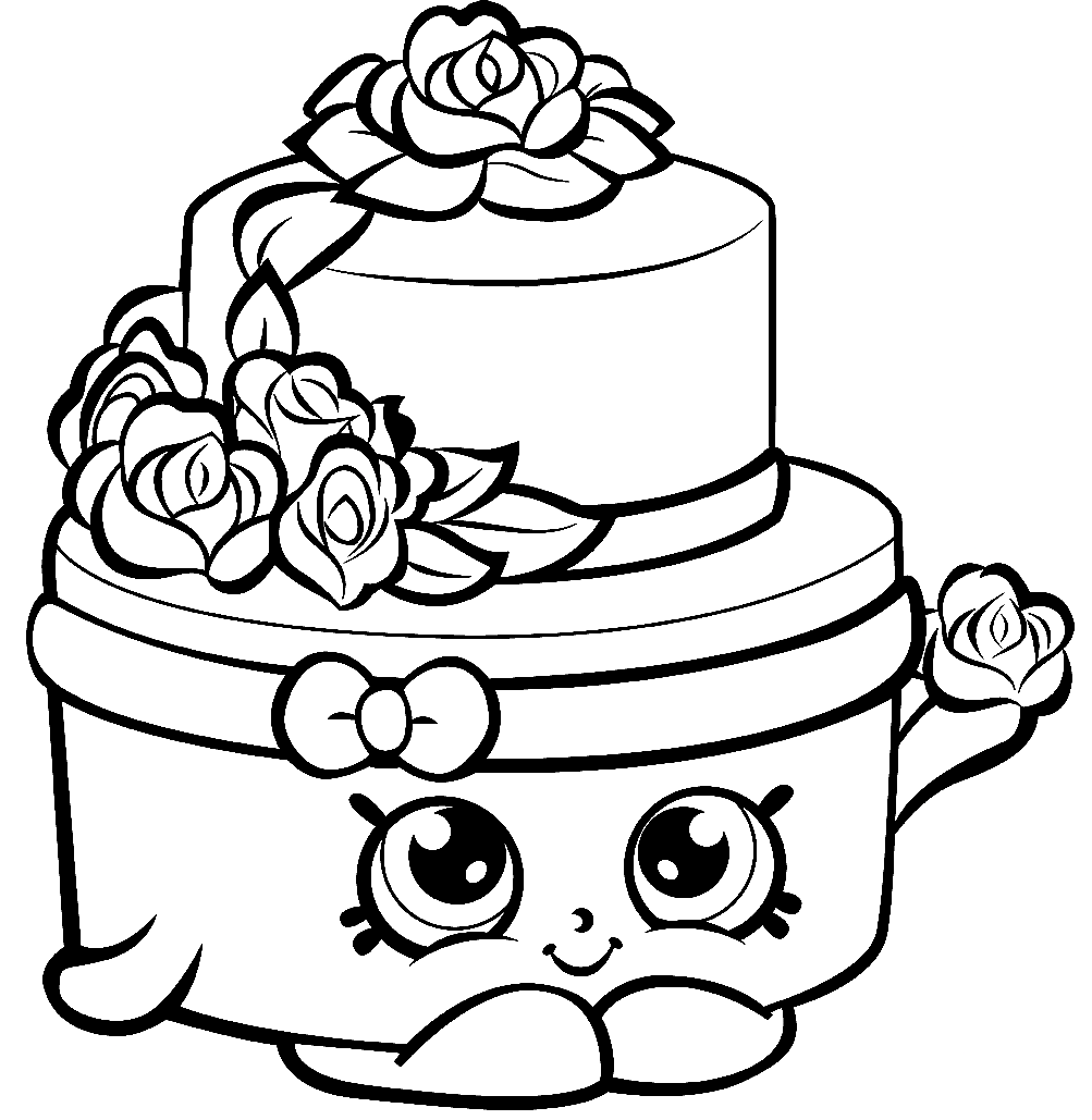 Coloriage gâteau de mariage Shopkins