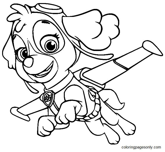 paw patrol skye coloring pages