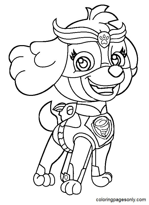 Dibujos de Skye de Paw Patrol Mighty Pups para colorear