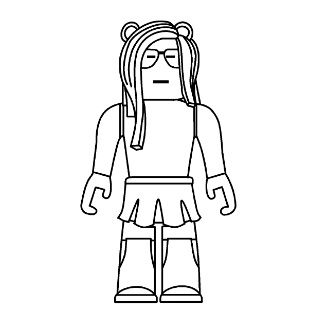 Sleepy girl wears skirt in Roblox game Coloring Pages