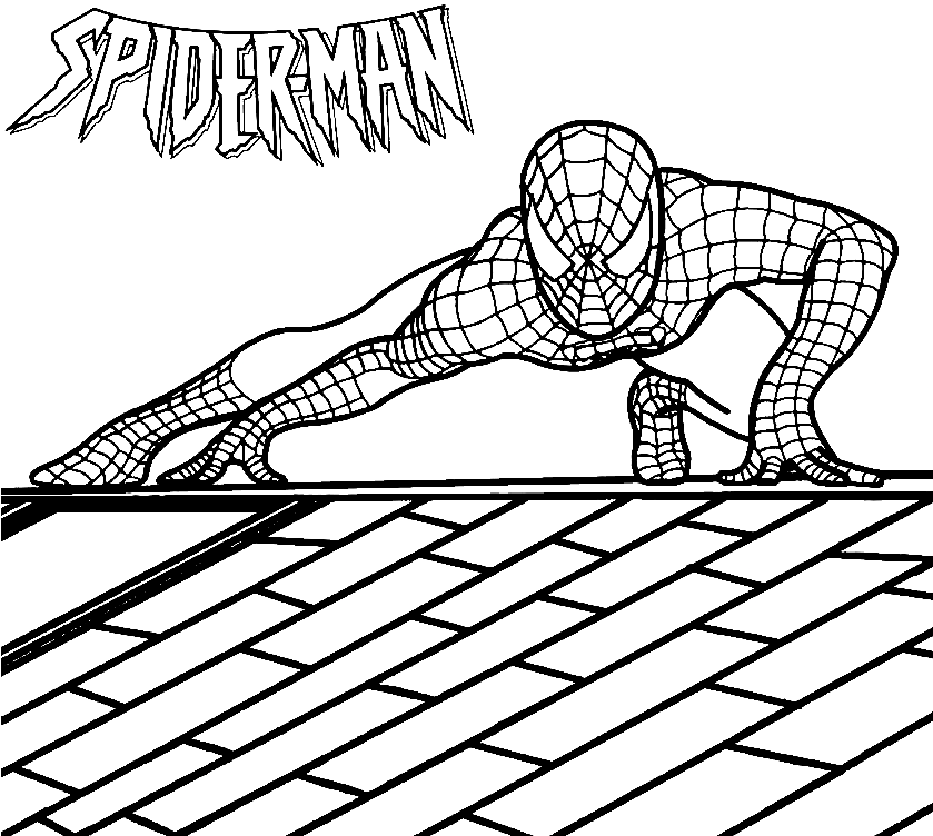 Spiderman 32 Kleurplaat