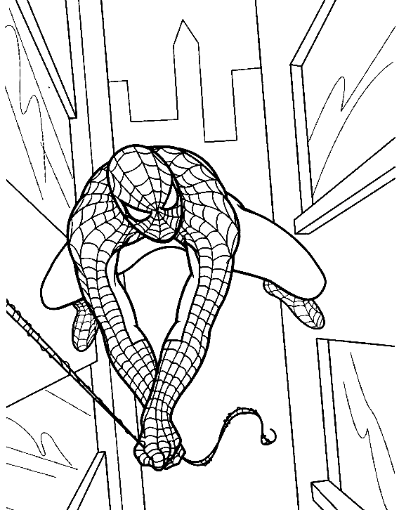 Spiderman 7 Página Para Colorear