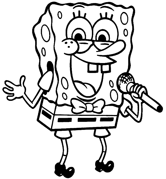 Sponge Bob 4 Kleurplaat