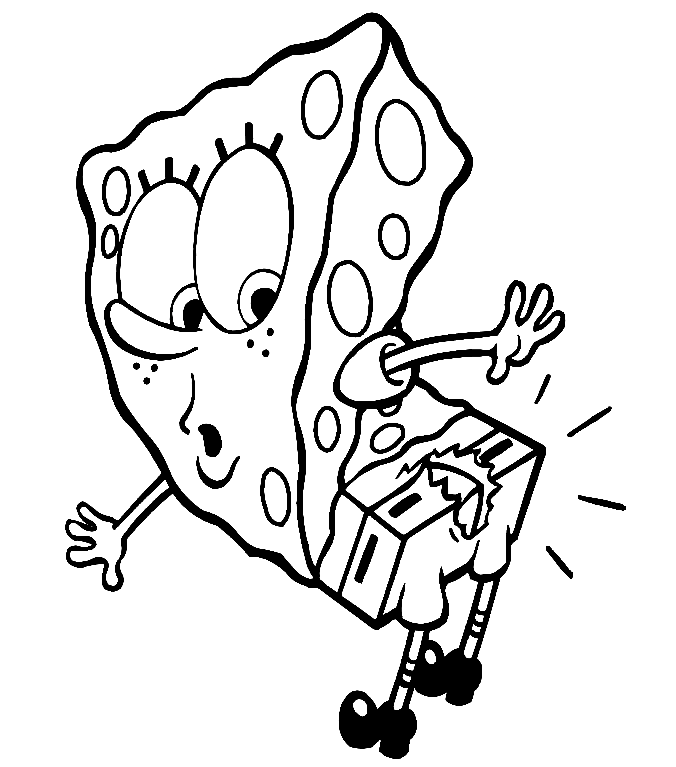 Sponge Bob confused Coloring Pages