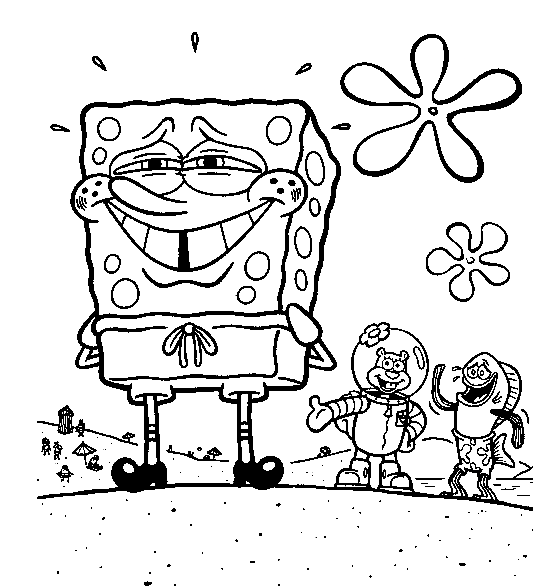 Pagina da colorare di Spongebob e amici 4