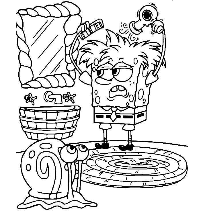 Spongebob And Gary Coloring Pages