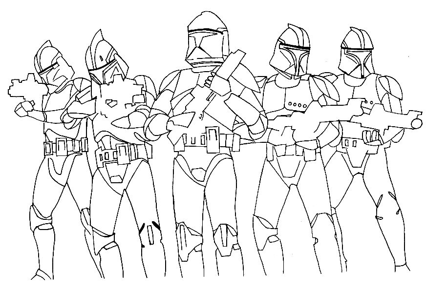 Pagina da colorare di Star Wars Ausmalbilder Stormtrooper