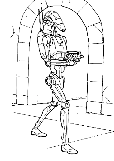 Star Wars Battle Droid Coloring Page