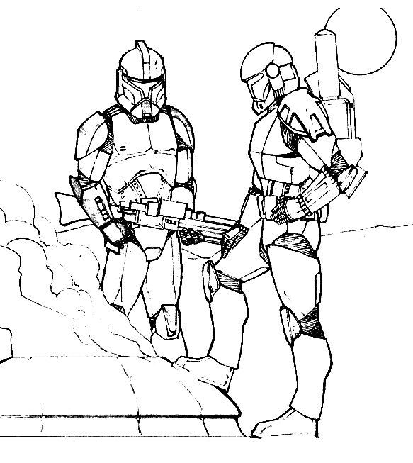 Раскраска Солдат-клон из Звездных войн