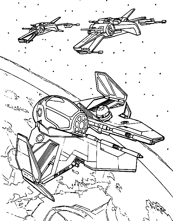 Star Wars Spaceships Coloring Page